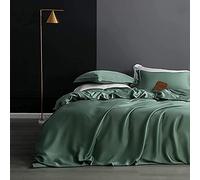 Sólido De Color Hilos De Alta Satén Sedoso Tapa De Consolador, Funda Nórdica De Algodón Egipcio, Tencel Suave Y Transpirable Cubierta Del Edredón Del Lecho(Size:220x240cm(87x94inch),Color:Verde)