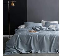 Sólido De Color Hilos De Alta Satén Sedoso Tapa De Consolador, Funda Nórdica De Algodón Egipcio, Tencel Suave Y Transpirable Cubierta Del Edredón Del Lecho(Size:200x230cm(79x91inch),Color:Gris)