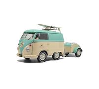 Solido Kool Combi 2024 - Baca Retro Mini autobús con Tabla de Surf, Pintura Bicolor, Frontal en V, Modelo Diecast, Color Verde Menta/Blanco, 1:18