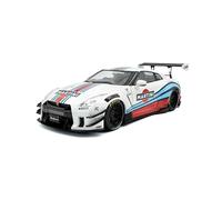 Solido Nissan GT-R R35 Liberty Walk 2.0 - Extremadamente Complaciente JDM Racer, Martini, Kit de Cuerpo Ancho, Modelo Diecast, Color Blanco, 1:18