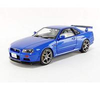 Solido Nissan R34 GTR 1999, Modelo de Coche de cinc Fundido a presión, Escala 1:18, Azul