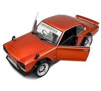 Solido Nissan Skyline C10 Hakosuka Works 1970 - Coche Modelo Diecast clásico JDM con diseño de Cuerpo Ancho, carrocería Detallada y Llantas de Carreras, Naranja metálico, 1:18