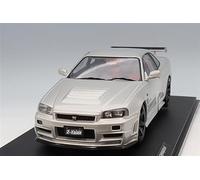 Solido Nissan Skyline R34 GT-R Z Tune 1999 Die-Cast - Coche para ventana con base de plástico, modelo de coleccionista, color plata, 1:18