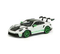 Solido Porsche 911 992 GT3 RS 2023 - Diecast - Modelo de Coche Moderno 911 con ala Trasera Grande, aerodinámica Detallada y Llantas Deportivas, Color Blanco con Detalles Verdes, 1:43