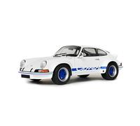 Solido Porsche 911 RSR 1973 - Coche de Carreras clásico 911 con decoración Carrera, carrocería Detallada y Llantas Deportivas, Color Blanco con Detalles en Azul, 1:18