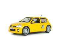 Solido Renault Clio V6 Fase 2 1:43 Amarillo | Diecast - Coche deportivo con motor central francés, tomas de aire y alerón trasero, para coleccionistas