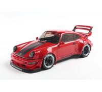 Solido RWB Bodykit 2024 - Ajuste de construcción Ancha, línea agresiva, Divisor y alerón Trasero, Coche Diecast Modelo Rojo con Rayas 1:18