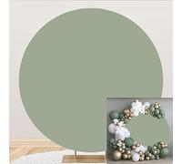Sólido Salvia Verde Fondo Redondo Puro Salvia Verde Círculo Cubierta 150cm Fiesta de Cumpleaños Decoración Fotografía Fondo para Baby Shower Novia Bautizo Pastel Mesa Banner