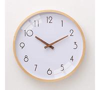 Sólido Simple Reloj de Pared de Madera nórdica Estilo Silencio Ronda de Reloj Local de la Sala Dormitorio Creativo Reloj de Cuarzo (Color : C, Size : 3)
