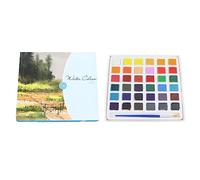Sólido sólido de acuarela 36 colores brillantes delicados texturas pintura pigment kit de cepillo