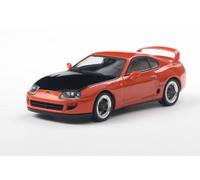 Solido Toyota Supra MK.4 - Coupé Deportivo japonés Personalizado con Acabado Negro capó, alerón Trasero, Coche Diecast, Color Naranja, 1:43