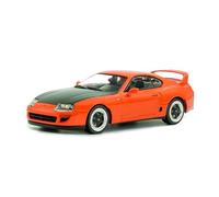 Solido Toyota Supra MK.4 - Coupé Deportivo japonés Personalizado con Acabado Negro capó, alerón Trasero, Coche Diecast, Color Naranja, 1:43