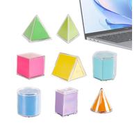 Sólidos geométricos 8 piezas - Coloridos patrones educativos 3D y 2D | Formas matemáticas extraíbles para el aula y el hogar | Juguetes interactivos para el aprendizaje preescolar de la escuela