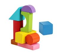 Sólidos geométricos de madera - Conjunto de formas 3D | Formas de madera de 9 piezas para enseñar geometría y volumen, juguete matemático para escuela, jardín de infantes, preescolar, juego