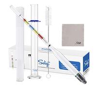 SOLIGT Hidrómetro de triple escala y tarro de prueba de vidrio para vino, cerveza, hidromiel y sidra - Kit de prueba ABV, Brix y gravedad