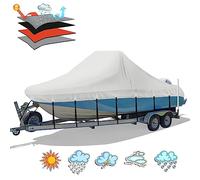 Solim Cubierta de barco para consola central, 16 pies a 18.5 pies, 900D, impermeable, de poliuretano, resistente, para consola central, barco, lona de poliéster Oxford resistente a los rayos UV con 18