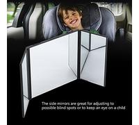 Solinder 3 Espejos Laterales Plegables para Maquillaje, Espejos Laterales Ajustables para Puntos Ciegos en el Automóvil, Visera Solar Automóvil, Como Se Muestra en la Imagen