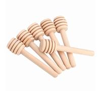 Solinder 50 Mini Palitos de Madera para Cazo de Miel, Diseño único con Ranuras, Dosificación óptima para Miel, Jarabe, Melaza, Madera 100% Natural, 8 Cm-16 Cm, Fiesta en la C (Mini 8CM)