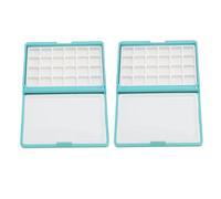 Solinder Caja de Acuarela Portátil, Minipaleta Duradera para Artistas, Fácil de Limpiar y Transportar, Creatividad en Movimiento, 2 Piezas (Caja Azul, 24 Rejillas)