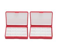 Solinder Caja de Acuarela Portátil, Minipaleta Duradera para Artistas, Fácil de Limpiar y Transportar, Creatividad en Movimiento, 2 Piezas (Caja Roja, 12 Rejillas)