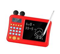 Solinder Calculadora para Niños con Bloc de Notas, Máquina de Aprendizaje Matemáticas con Recordatorio Voz para Niños, Material ABS Aprendizaje Temprano (Rojo)