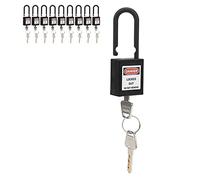 Solinder Candado de Seguridad de Ingeniería Resistente a la Temperatura Duradero para Plantas Energía Química, Paquete 10 Cerraduras Aislamiento para Sitios Construcción (Negra)