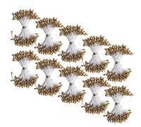 Solinder Estambre de Perlas de Simulación Yeso Dorado para Accesorios para Hacer Ramos Bricolaje, 1440 Piezas 1 Mm Flores Artificiales, Decoración Ropa (3mm(#6) 900)