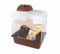 Solinder Hábitat para Hámster de 2 Niveles con Diseño de Ventilación | bandeja extraíble, fácil de montar, adecuada para mascotas pequeñas, incluye vídeo de instalación, flujo de aire saludable