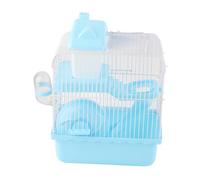 Solinder Hábitat para Hámster de 2 Niveles con Diseño de Ventilación (Blue) | bandeja extraíble, fácil de montar, adecuada para mascotas pequeñas, incluye vídeo de instalación, flujo de aire saludable