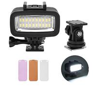 Solinder Luz de Vídeo de Buceo Impermeable 40m Luz Relleno LED Compacta 5500K para Cámara Deportiva SLR sin Espejo Negro 20 Luces LED ABS