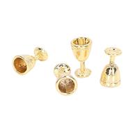 Solinder Mini Copas de Champán para Casa de Muñecas, Decoración Exquisita para Casa Muñecas 1:12, 4 Mini Copas Vino Niños, Regalos Jugar y Contar Cuentos (4 Oro)