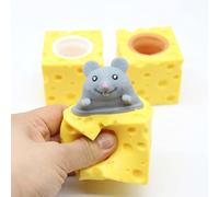 Solinder Preciso Squish Cheese Mouse Toy Lindo Alivio del Estrés Squeeze Ratones Juguete para Alivio de la Ansiedad, Silicona Suave Respetuoso con el Medio Ambiente, Entrega Aleatoria