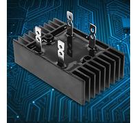 Solinder Rectificador de Puente de Diodos Bifásico Alta Potencia, 100 A, 1600 V, Color Negro, para Fuente alimentación.
