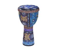 Solinder Tambor de mano africano de mano africano, 8 pulgadas, instrumento de percusión portátil de Djembe con patrones artísticos coloridos para niños, pandereta ligera, iluminación de la primera