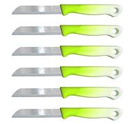 Solingen 6 cuchillos para frutas con filo ondulado (verde claro), adecuado como cuchillo de fruta, cuchillo pelador, cuchillo de verduras y cuchillo de desayuno