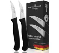 Solingen - Juego de 2 cuchillos curvados para verduras, cuchillo de cocina afilado, cuchillo pelador, cuchillo multiusos, acero inoxidable