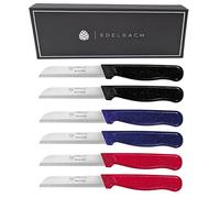Solingen Juego de cuchillos de cocina, 6 unidades, fabricado en Alemania, Solingen, cuchillo multiuso, cuchillo de frutas, cuchillo de pelar, cuchillo de pelar, muy afilado, cortador de todo acero inoxidable