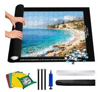 Solinorex Alfombrilla para Puzzles de 2000 Piezas | Alfombra de Fieltro Antideslizante con 4 Bandejas, Tubo y Bolsa | 80x120 cm, Superficie para Ordenar y Conservar Puzzles Adultos