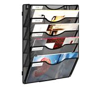 Solinxe Revistero Pared 5 Niveles Metálico - Organizador Pared A4, Archivador Oficina Porta Documentos y Revistas, Carpeta Colgante para Archivos, Hogar Escuela (Negro)