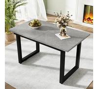 Solisburne Mesa de comedor extensible, cuadrada para 4-6 personas, mesas de comedor con patas de metal, mesa de comedor plegable, mesa de cocina, mesa de salón, estilo simple, gris, 140/180 × 80 × 75