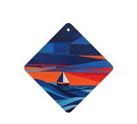 Solitary Sail in the Waves - Ambientador colgante para coche, 6 unidades, aroma a lavanda, tarjeta para coche y hogar