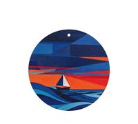 Solitary Sail in the Waves - Ambientador colgante para coche, 6 unidades, aroma a lavanda, tarjeta para coche y hogar