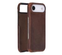 SOLIVA Funda de piel compatible con iPhone 17 Air, funda ultrafina de cuero de grano completo con interior de gamuza, compatible con MagSafe y carga inalámbrica, funda protectora delgada (marrón