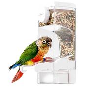 Sollee Automático para Aves - Contenedor de Alimento Automático Transparente,Dispensador De Alimentos para Jaula De Pájaros - para Pinzones, Loros Monje, Hogar, Jardín, Patio, Balcón, Parque,