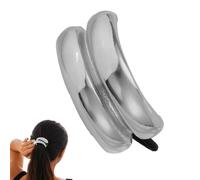 Sollee Brazalete de metal para cola de caballo, lazo de doble para el pelo, elástico de moda, diadema de temperamento retro para mujeres y niñas