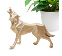 Sollee Figura de Lobo de Resina, Figuras de Lobo para decoración del hogar,Decoración de estatuilla de Animal Abstracta Fresca | Estatua Animal Moderna de la Mirada geométrica, Escultura Animal