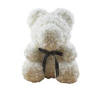 Sollee Rosas Artificiales Flores Oso Rosas Artificiales Oso Jabón Teddyy Bear Rosa Rosa Oso Regalo para el Día de San Valentín Día de la Madre Cumpleaños Bodas (Not Included Box)