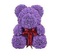 Sollee Rosas Artificiales Flores Oso Rosas Artificiales Oso Jabón Teddyy Bear Rosa Rosa Oso Regalo para el Día de San Valentín Día de la Madre Cumpleaños Bodas (Not Included Box)