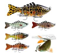 Sollee Señuelos de - 5 Piezas De Señuelo Nadador Duro,Señuelo De Agua Dulce Multiarticulado | para dor, Agua Dulce, Salada, Lago, Río, Orilla, Crappie, Walleye, Lucio, Perca