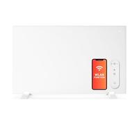 Sollero Calentador infrarrojo inteligente 450-600W - Calefacción doble en pie o pared - Aplicación Wi-Fi, mando a distancia, temporizador - Pies de soporte incluidos - Blanco, ahorro de energía